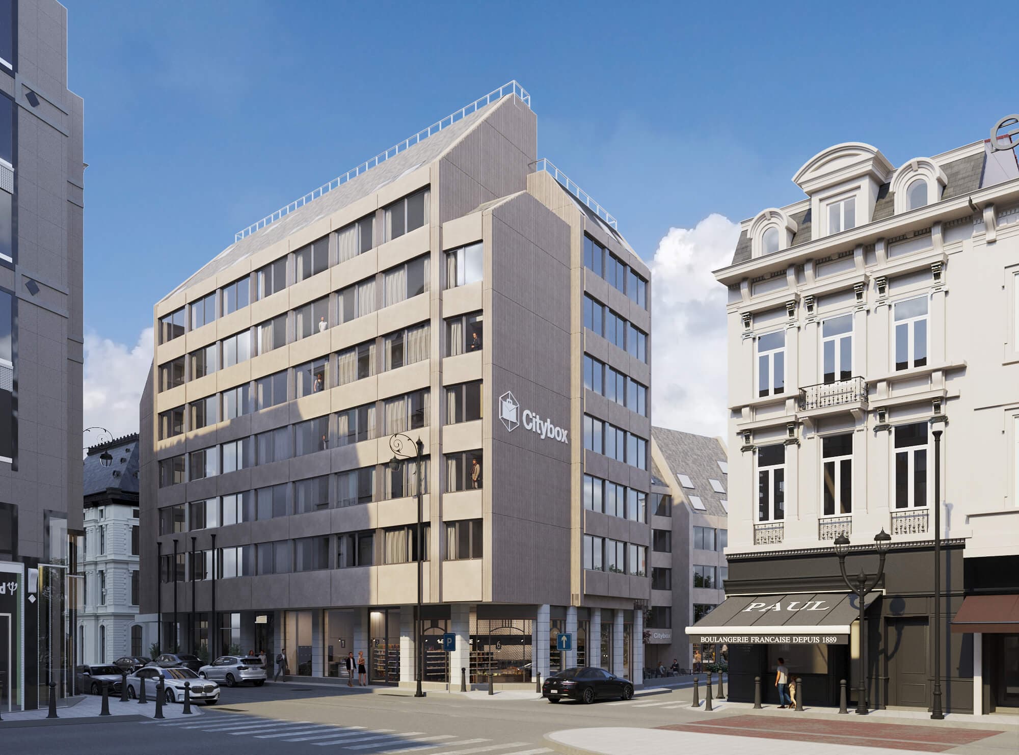 Image shows the outside of Citybox Brussels.