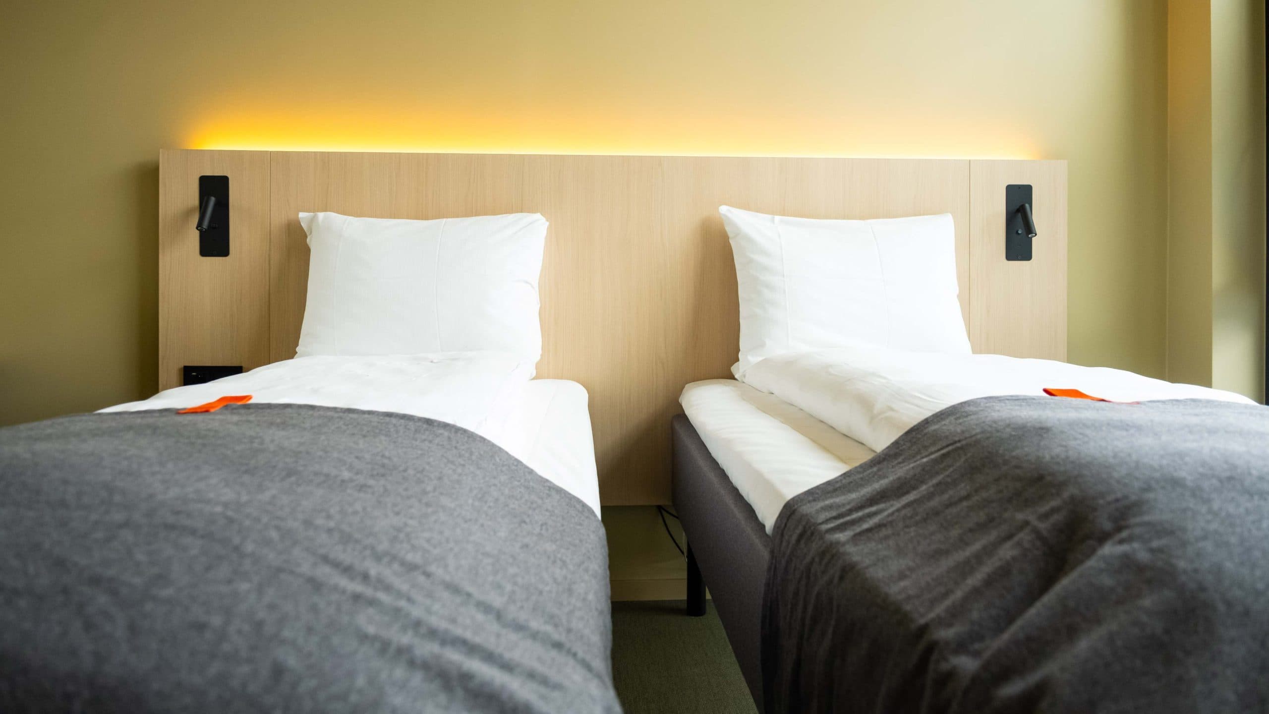 Picture of the beds at the twin room at Citybox Kristiansand